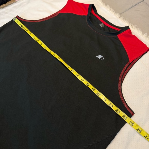 Starter Sleeveless Athletic Shirt Men Size XL Red Black - Picture 6 of 8